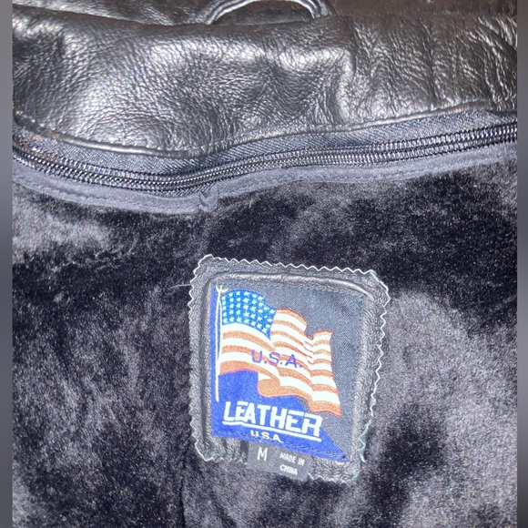 COPY - USA Leather Men's Black 'Classic Aviator' Bomber Leather Jacket NWT size… - Picture 6 of 10